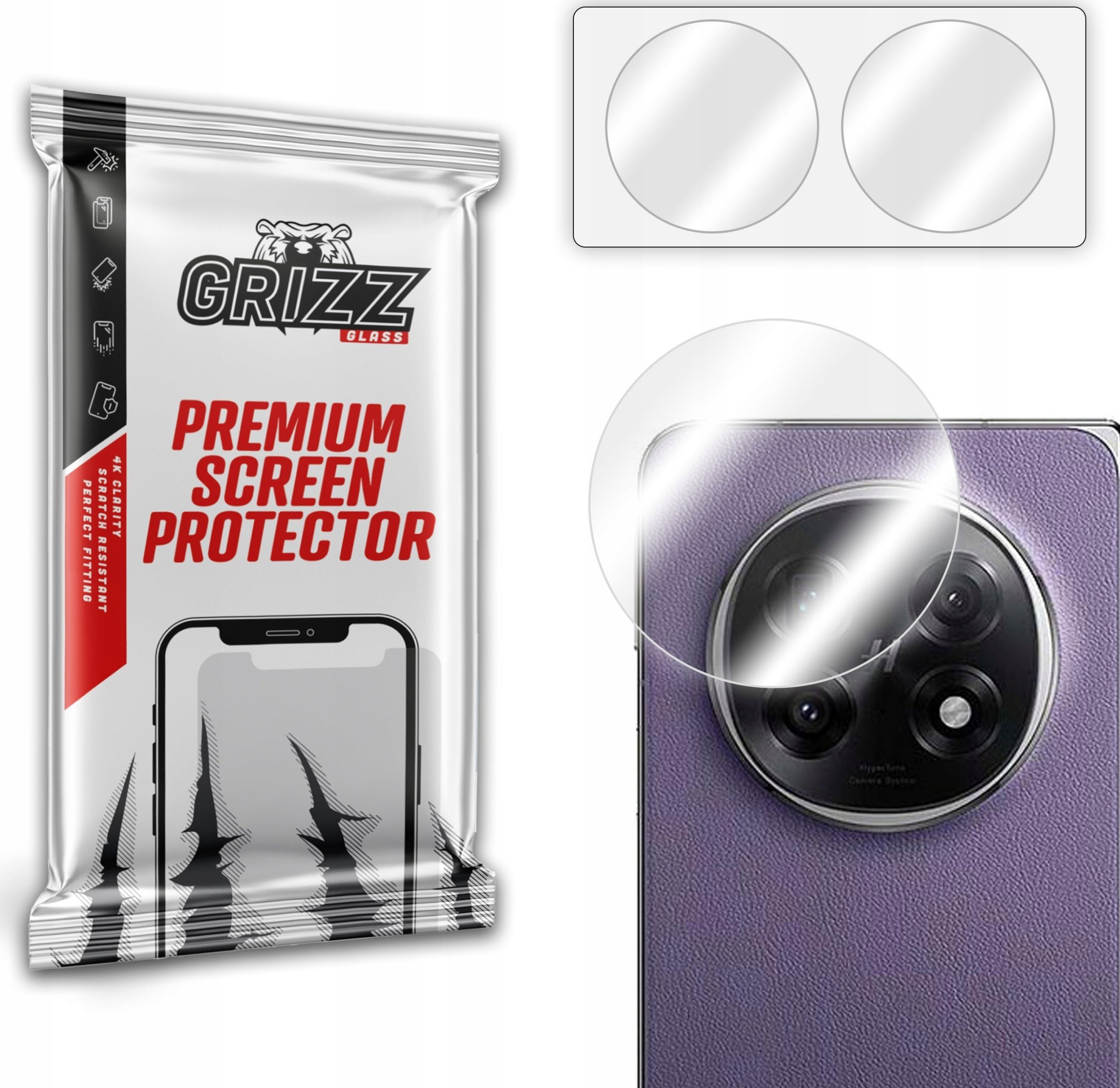 Szkło na aparat GrizzGlass HybridGlass Camera do Oppo Find N5 [2 PACK]