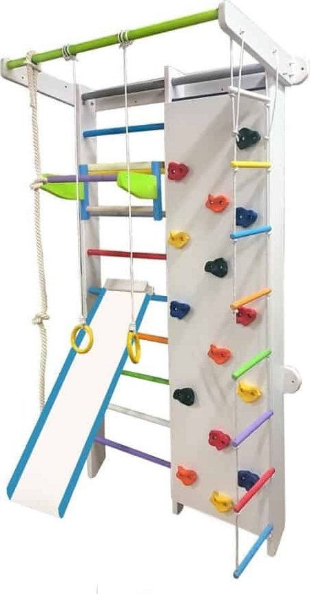Babygame Drabinka gimnastyczna drewniana kolorowa + ścianka do wspinaczki Mistrz 2