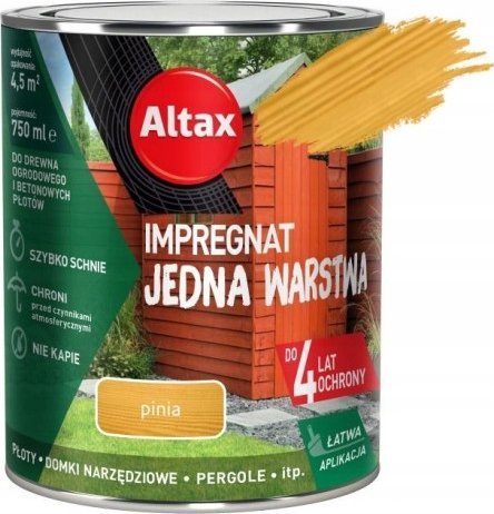 ALTAX Impregnat jedna warstwa do drewna i betonu pinia 0,75l