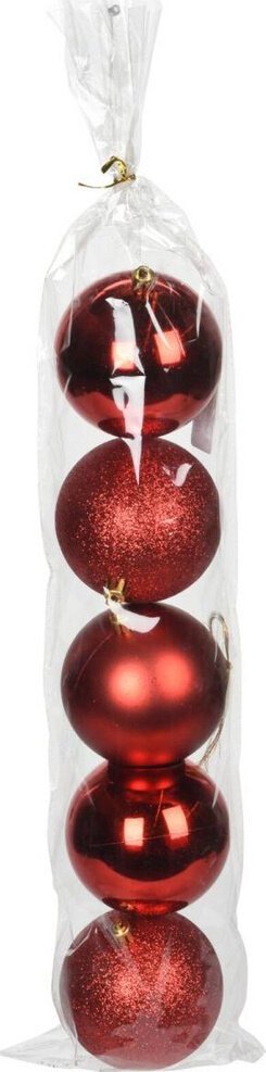 Christmas Gifts Bombka dekoracyjna plastikowa bezpieczna 5szt śr 80mm czerwony