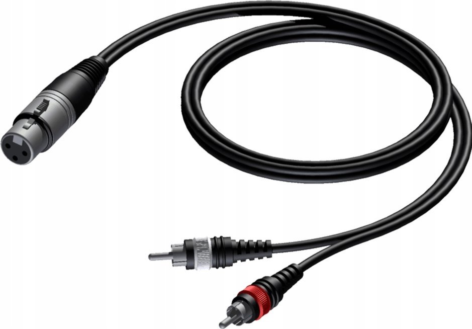 Kabel Procab XLR - RCA (Cinch) x2 1.5m czarny (CAB704/3)