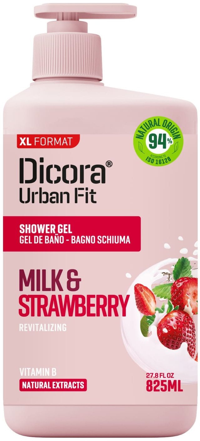 DICORA Żel pod prysznic Mleko i Truskawka 825 ml