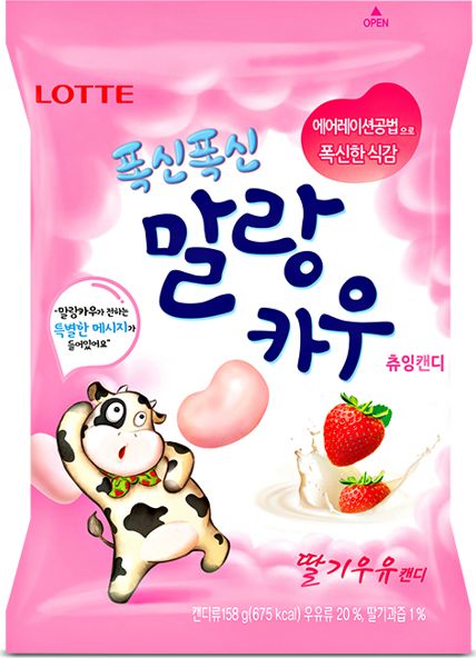 Lotte Miękkie cukierki Malang Cow o smaku mleka truskawkowego 79g - LOTTE uniwersalny