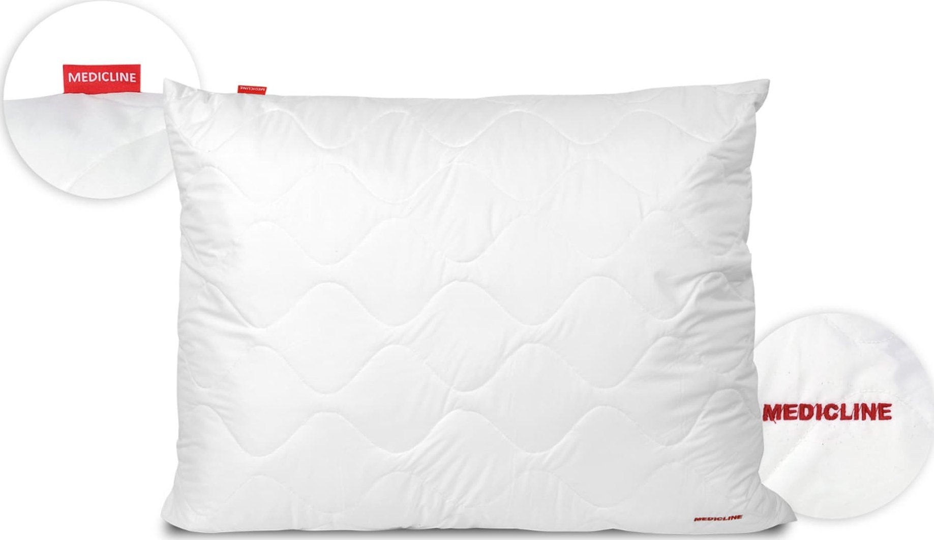 AIO Europe Poduszka mikrofibra biała pikowana niciowo 80 x 80 cm silikon