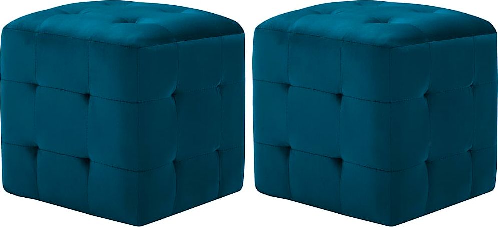 Elior Zestaw niebieskich pikowanych puf - Zauri 4X