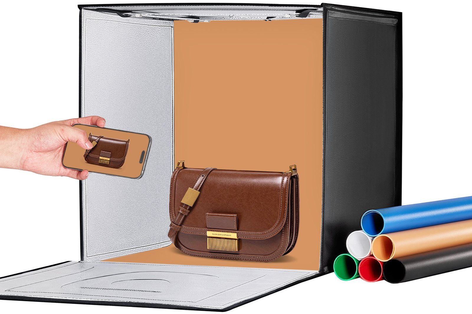 Box fotograficzny studio 50x48x49cm 3 temperatury barwowe 3000-5600K