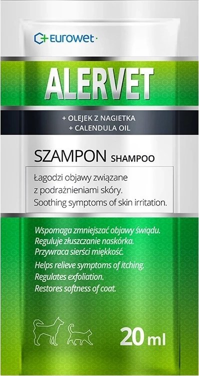 EUROWET EUROWET ALERVET SZAMPON LECZNICZY SASZETKA 20ml DLA PSÓW I KOTÓW