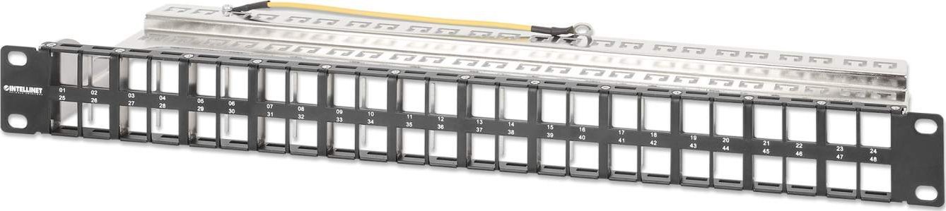 Intellinet Network Solutions Patch panel 19" 1U Intellinet na 48 modułów Keystone z tacką na kable