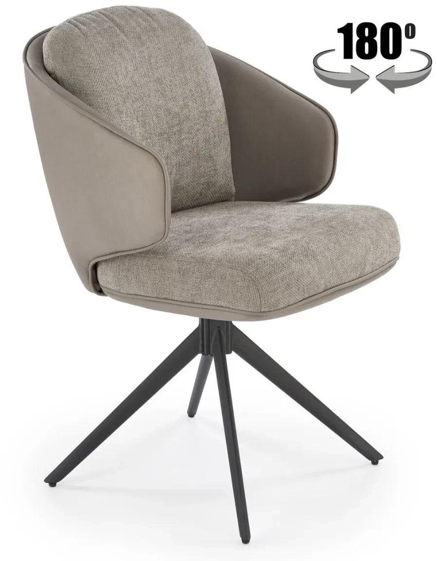 Krzesło tapicerowane K554 szare obracane HALMAR