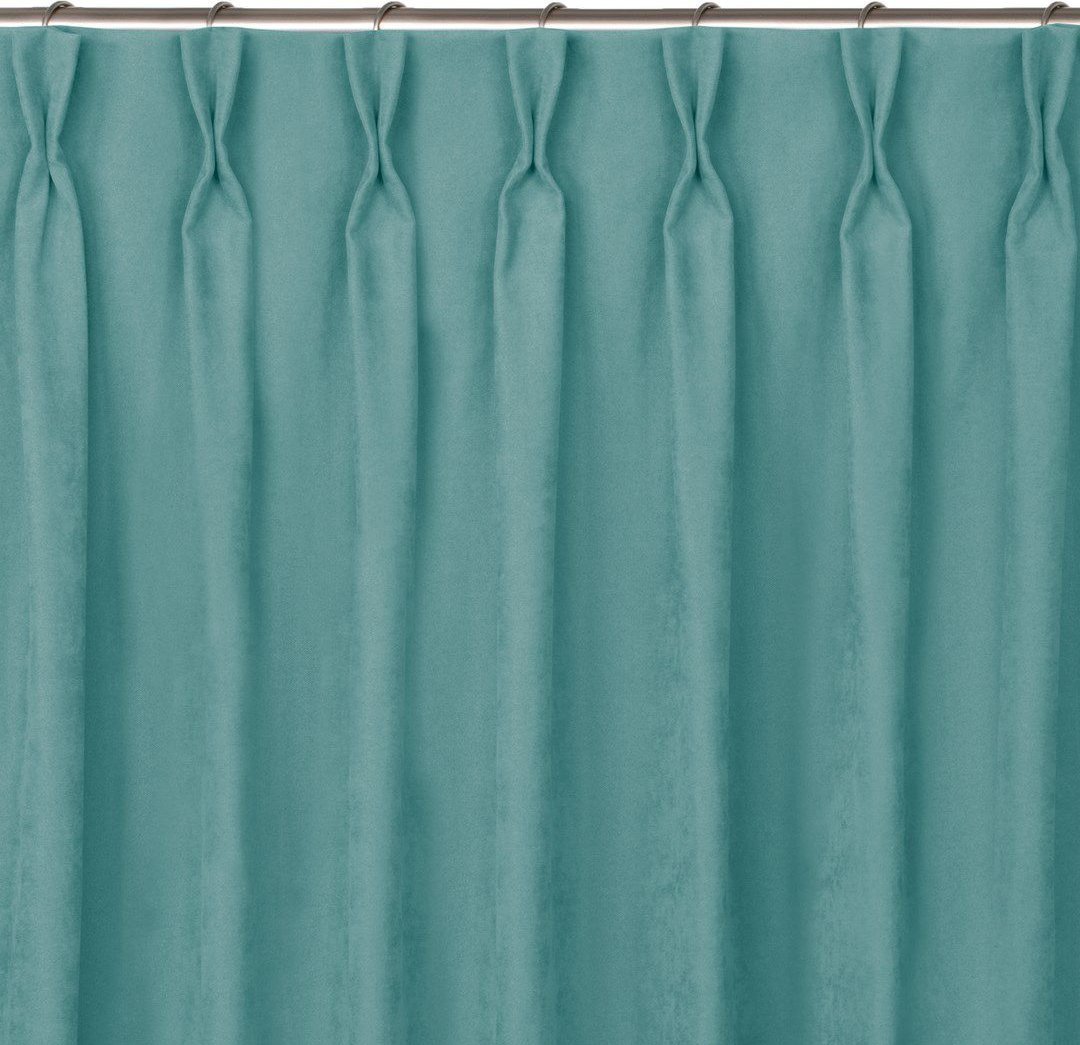 Homede Homede Zasłona MILANA szenilowa na flexach 560x300 turkusowa wzór 2