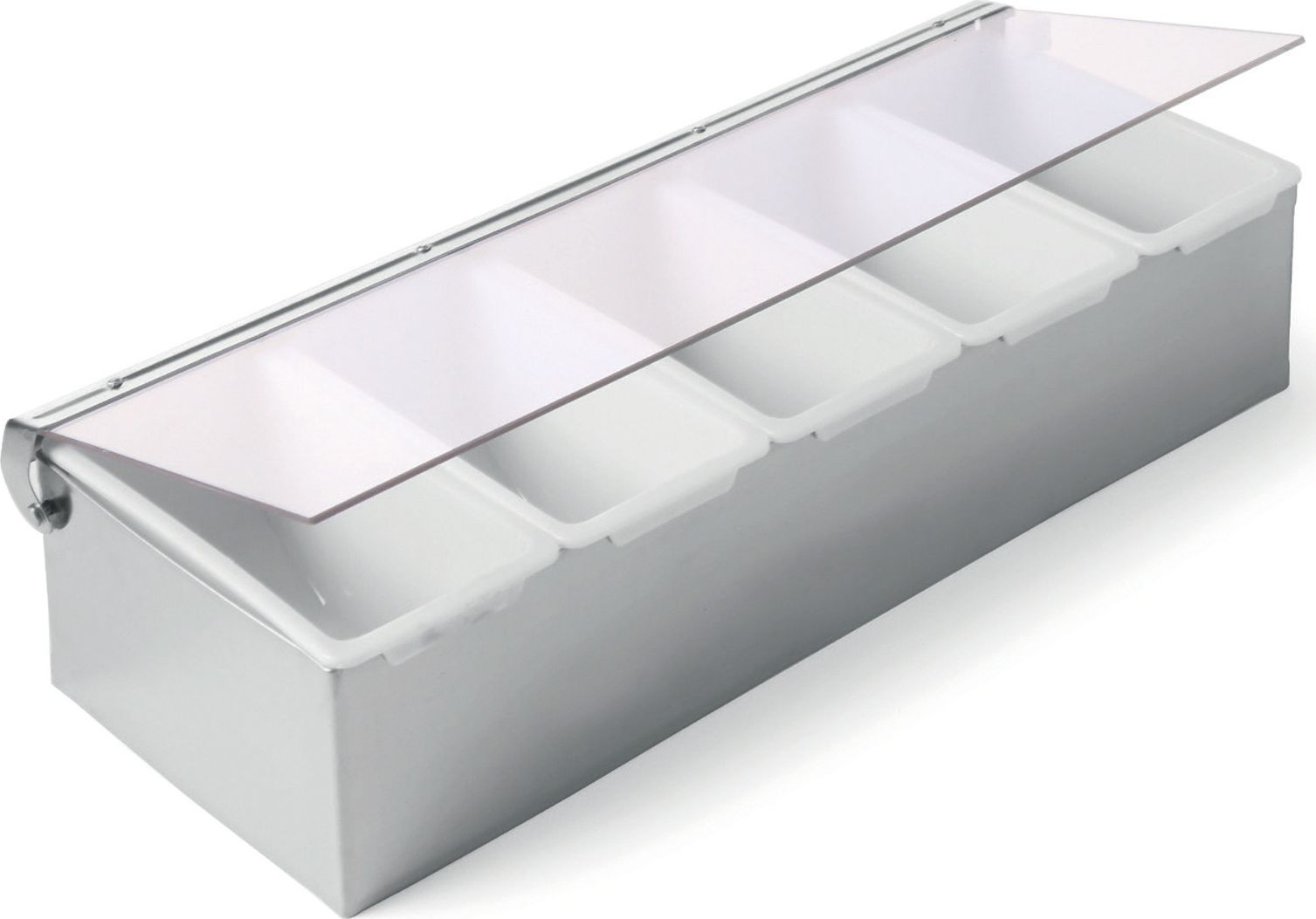 Hendi Pojemnik barmański na dodatki do drinków 5 wkładów stalowy - Hendi 552100 Pojemnik barmański na dodatki do drinków 5 wkładów stalowy - Hendi 552