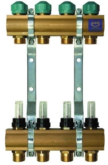 KAN-therm Rozdzielacz na profilu 1" do ogrzewania podłogowego 9 obwodowy - 75090A