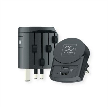 Skross Alpha z europejską ładowarką USB Uniwersalny adapter podróżny AC, cały świat