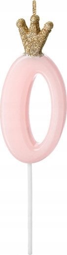 Świeczka urodz.Cyferka 0 j.róż 9,5cm 71671