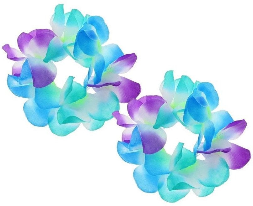 Bransoletki hawajskie niebiesko-fioletowe 2szt