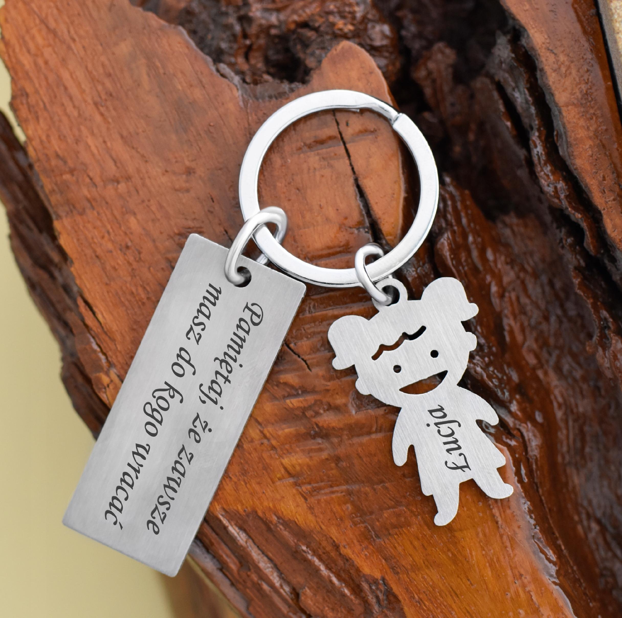 Radziszewska Jewellery Brelok do Kluczy Personalizowany Imię Dziecka Prezent na Dzień Matki
