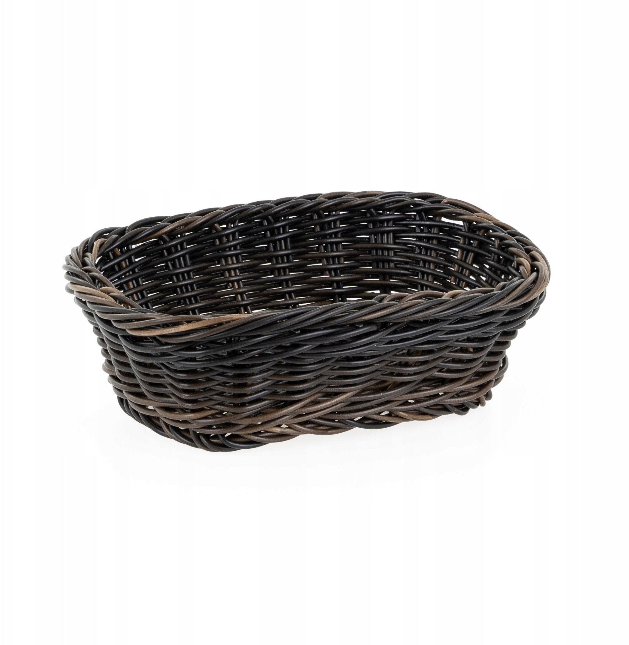 Koszyk prostokątny z polirattanu 190x130x60 mm, czarnobrązowy | TECHNICA, Gold Line