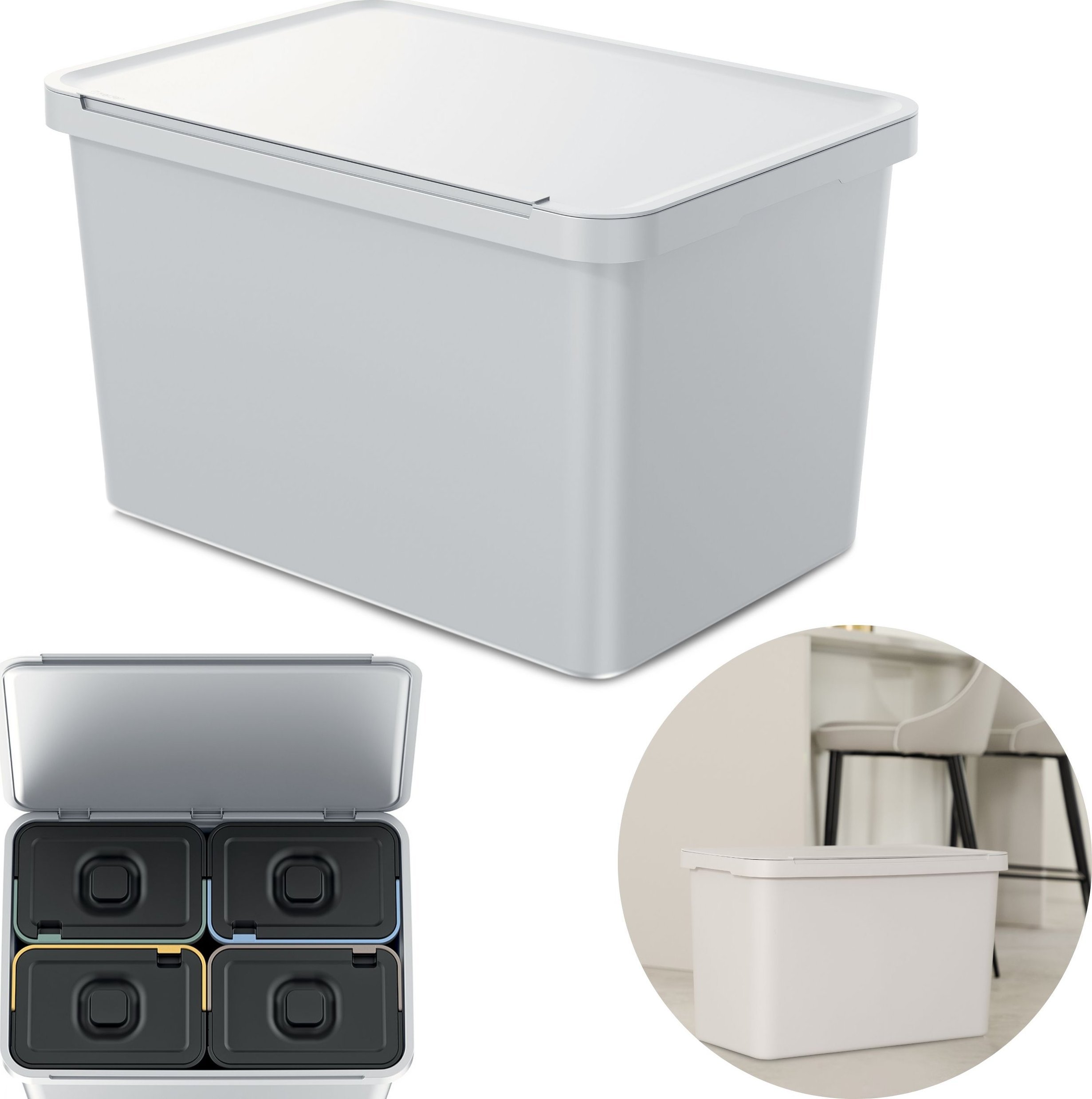 4x Kosz do sortowania na śmieci 10l Pojemnik do segregacji odpadów