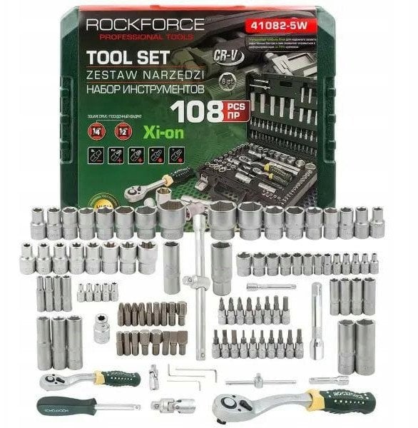 Zestaw narzędzi 108el. 1/4" 1/2" Xi-on Cr-V (6-kątnych) (4-32mm)