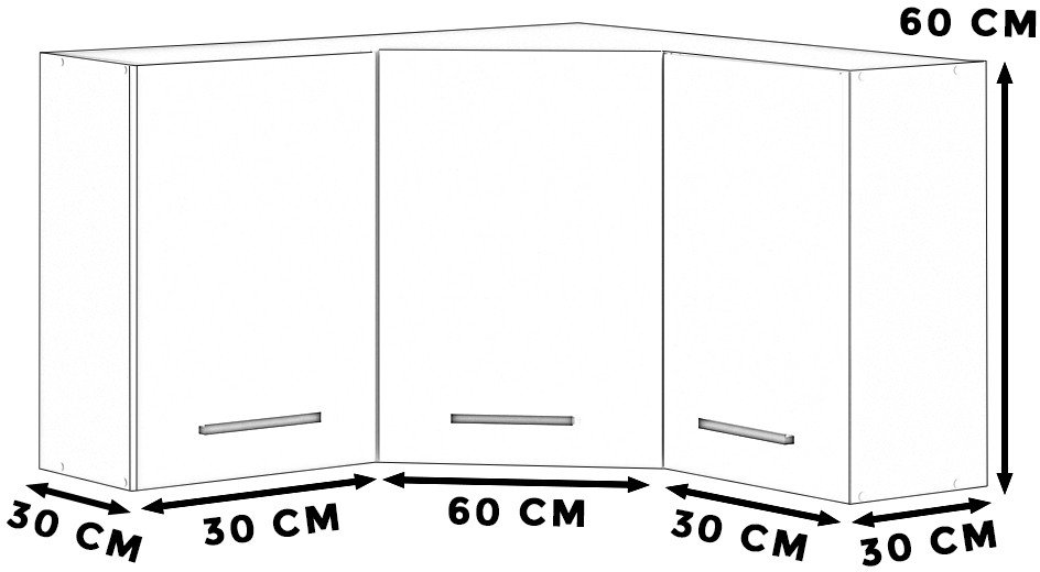Szafka Kuchenna Wisząca Narożna Modułowa 90cm Blande Biała Zieleń