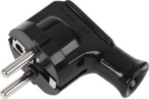 'Wtyczka kątowa z uziemieniem unischuko czarna WT-35-2 | C2-3'