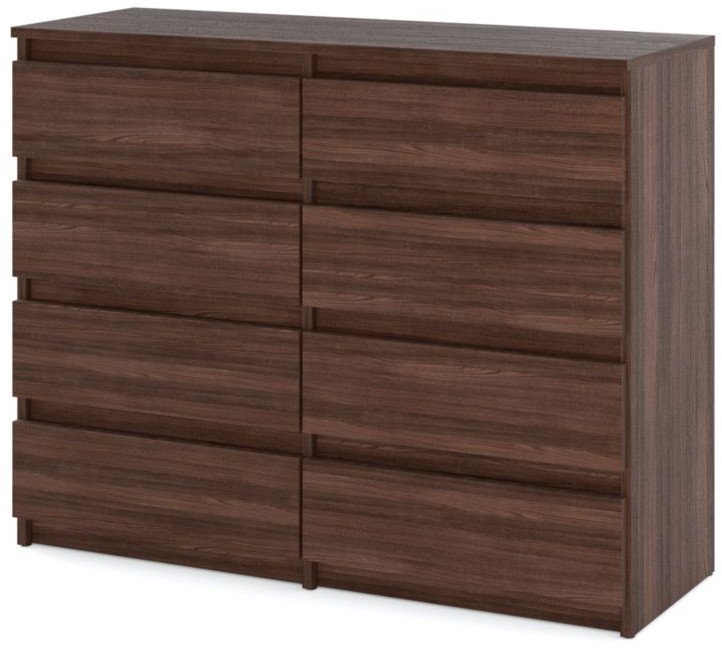 Komoda Z 6 Szufladami Brązowa 100cm Hugo Szafka Rtv Dąb Wenge Młodzieżowa