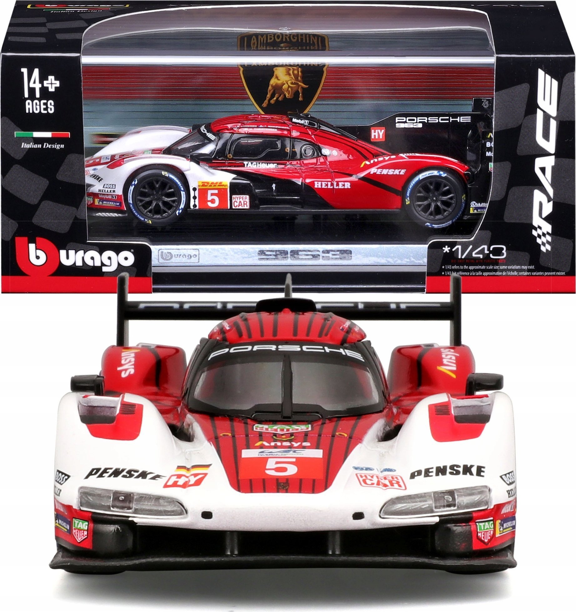 BBU 1:43 Race Porsche 963 #5 white/red 38309 83092