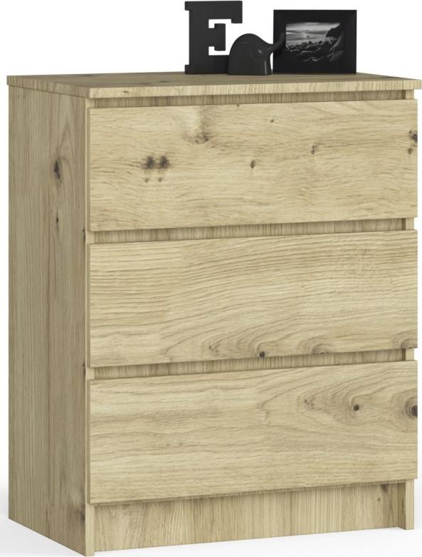 Fabryka Mebli Akord Komoda do salonu K 60 cm 3 szuflady - dąb artisan