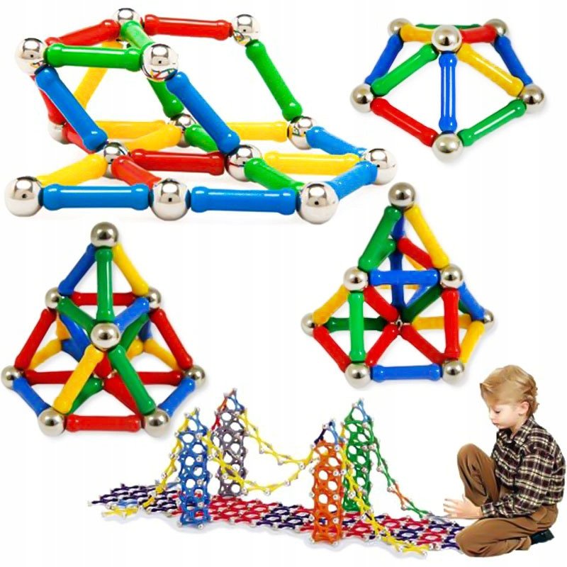 Klocki Magnetyczne Układanka Konstrukcyjne 138 Szt