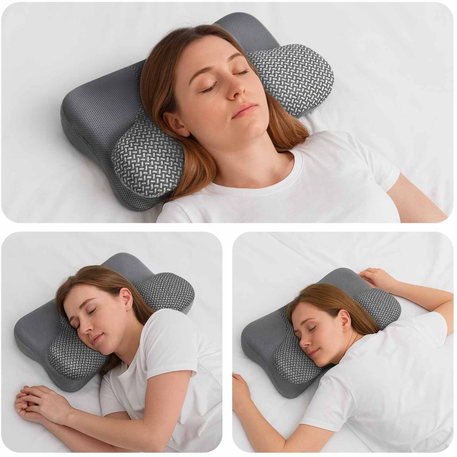 vidaXL Poduszka z poduszką szary 59 x 38 x 14 cm poliester