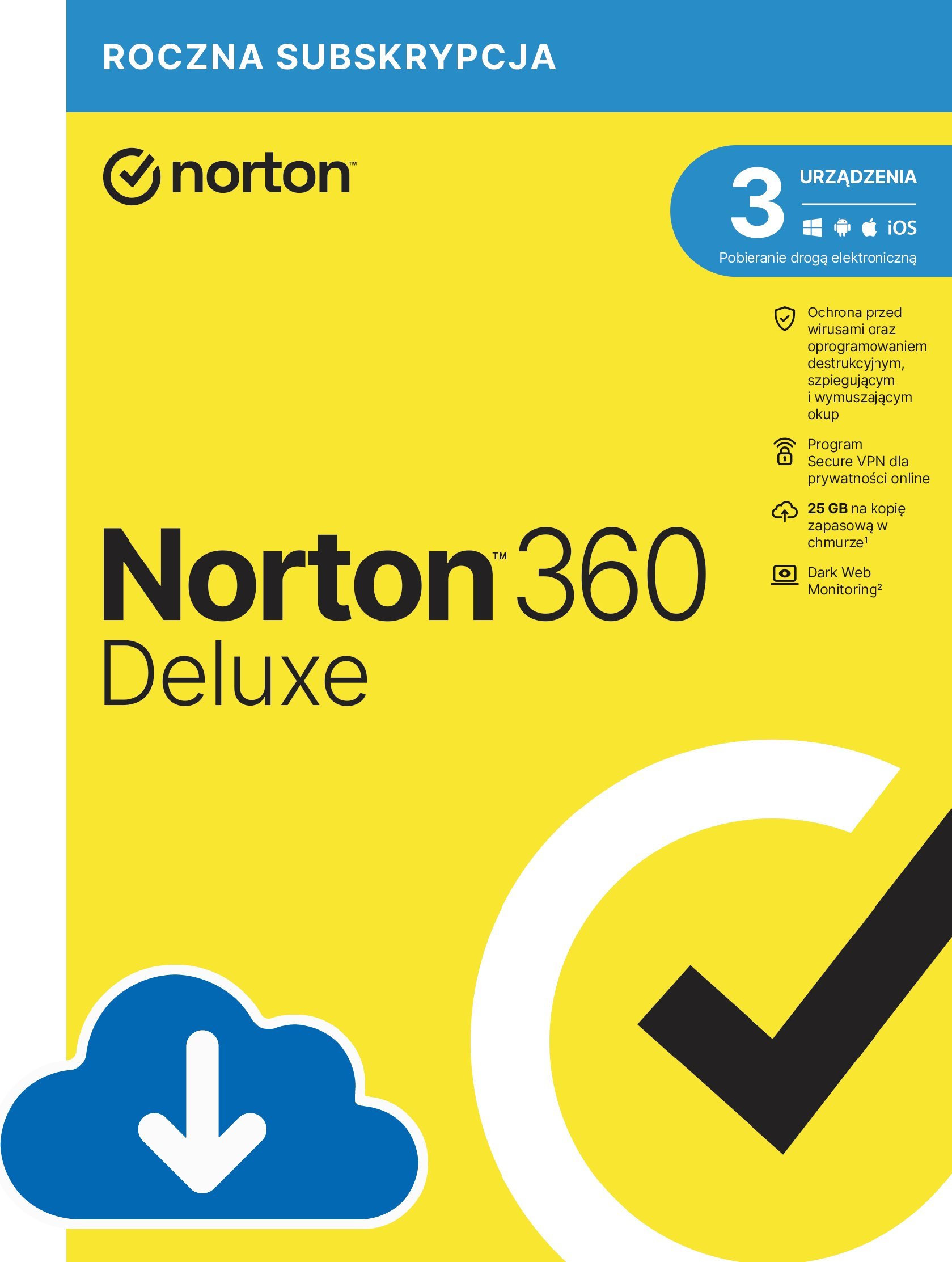 Norton 360 Deluxe na 3 urządzenia na 36 miesięcy (21441561)