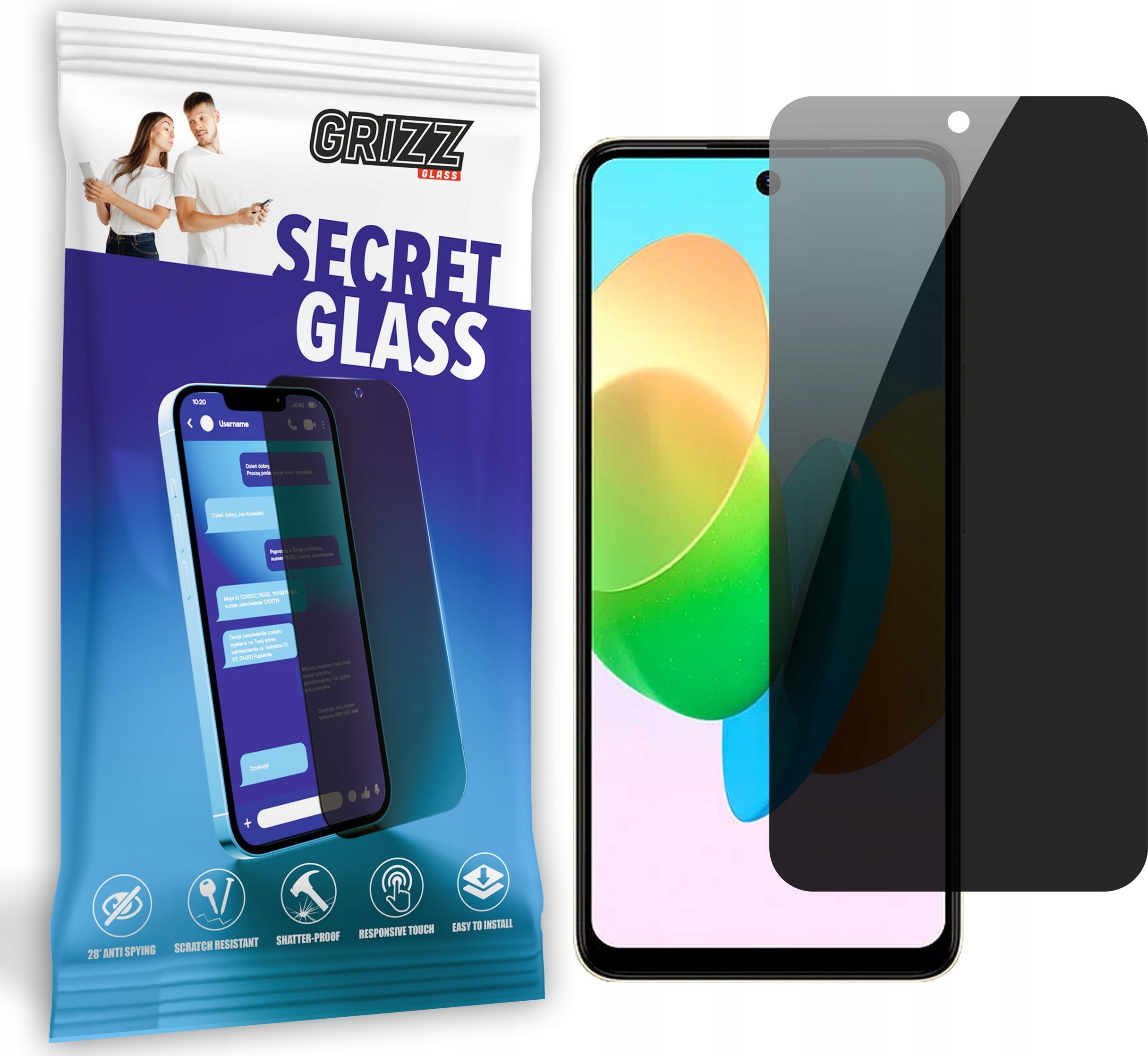 GrizzGlass Szkło prywatyzujące GrizzGlass SecretGlass do Tecno Spark 20P