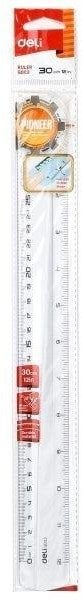 Linijka 30cm Pioner przeźroczysta DELI