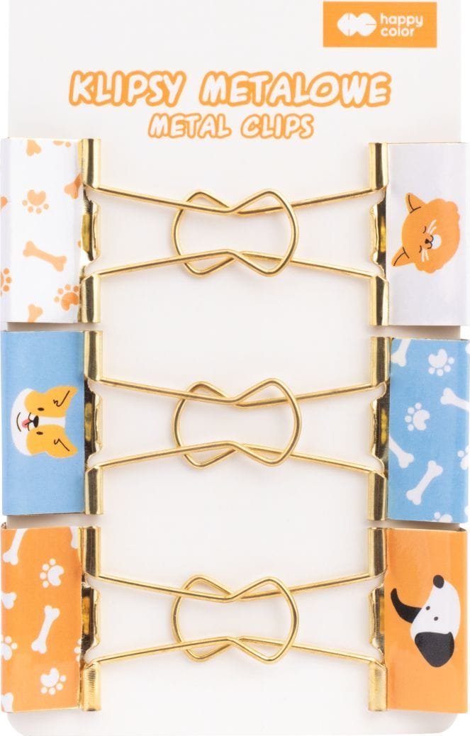 Klipsy metalowe Zestaw CAT&DOG 6 szt