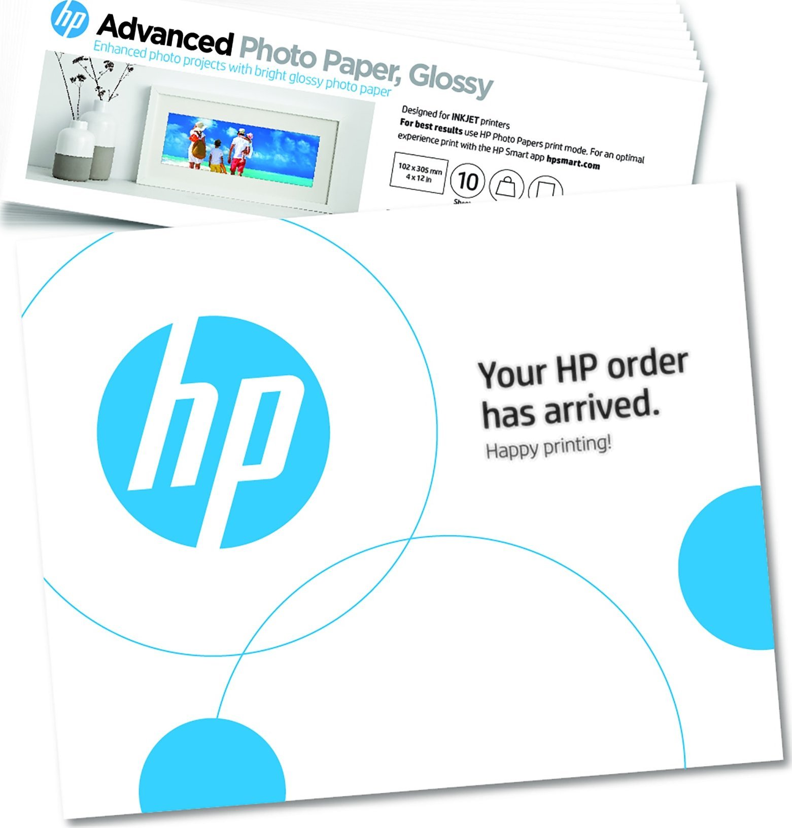 HP HP Advanced - Glanzend - 10,5 mil - 102 x 305 mm - 250 g/m2 - 65 Pfund - 10 Blatt Fotopapier - fur ENVY Inspire 7920e