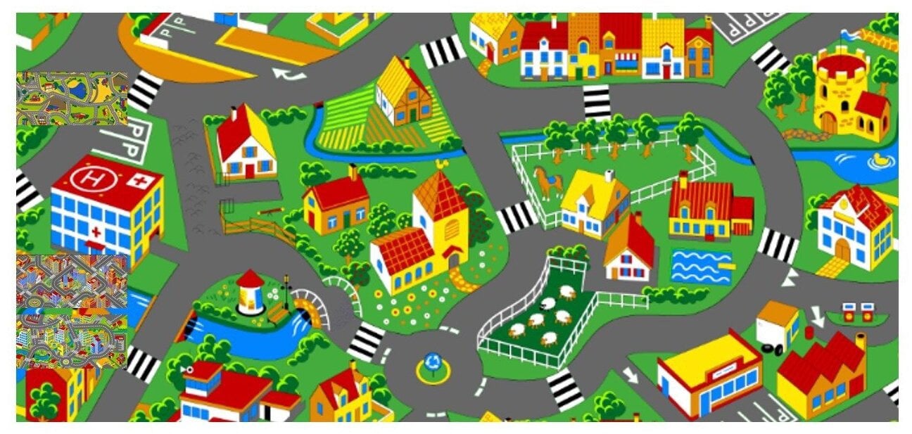 MAT LITTLE VILLAGE (MULTI) 1.4X2.0