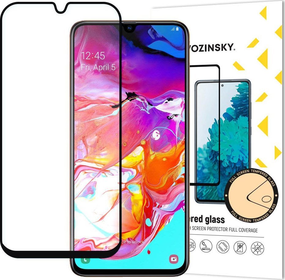 Wozinsky Wozinsky Full Glue szkło hartowane Samsung Galaxy A70 na cały ekran z ramką czarny (case friendly)