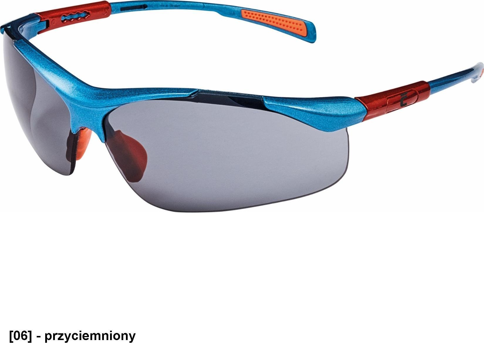 CERVA NELLORE - okulary z szybki poliwęglanowe, reg. długość ramion, szybki nieparujące, odporne na zarysowania, klasa F - przyciemniony szkieł.
