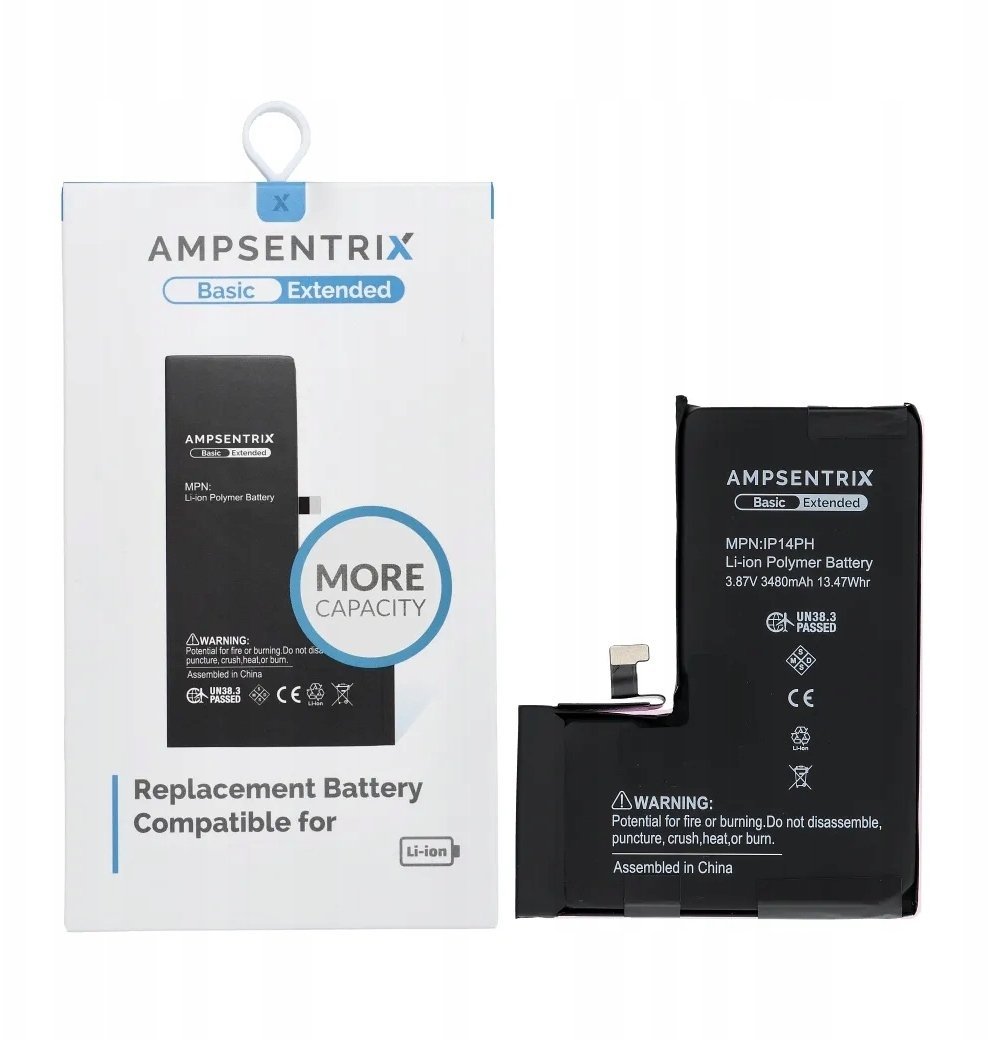 AmpSentrix Basic bateria do iPhone 14 Pro (zwiększona pojemność)