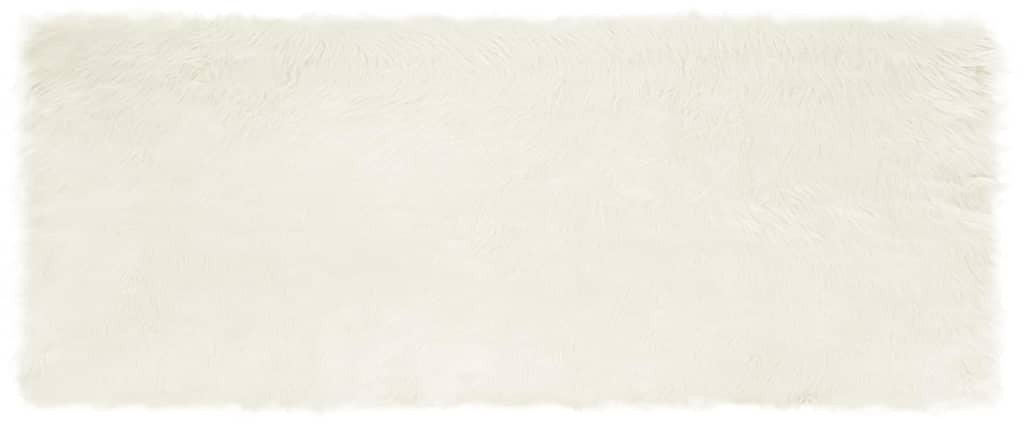 vidaXL Sztuczny dywan owczy biały Poliester 80 x 200 cm