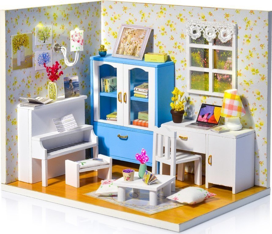 Nice Idea LITTLE STORY Składany Drewniany Model LED - Anna's Room