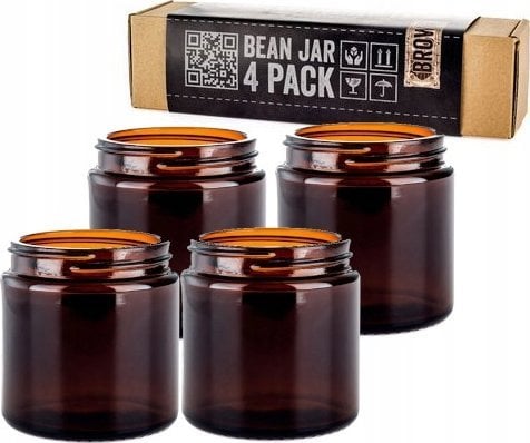 Comandante Comandante Bean Jar Brown Glass - Brązowy słoik na zmieloną kawę - 4 sztuki
