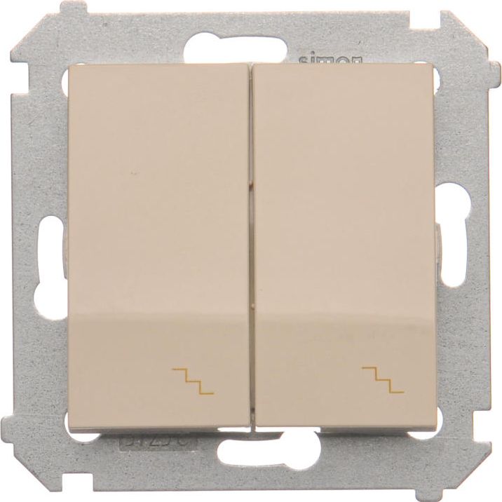 Kontakt-Simon Łącznik schodowy podwójny z podświetleniem LED 10AX 250V zaciski śrubowe kremowy (DW6/2L.01/41)