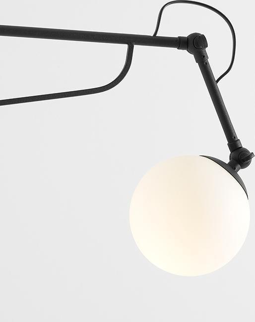 Kinkiet Aldex Szklany kinkiet Soho czarna regulowana kula nad lustro
