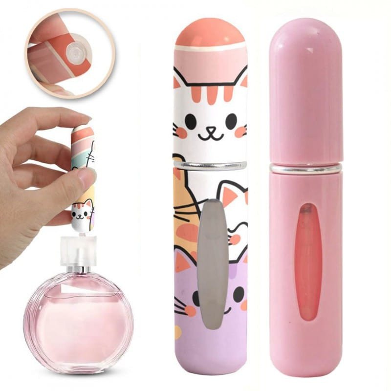 Zestaw 2szt. ATOMIZERÓW podróżnych na perfumy 5ML Kotki dozownik AK19