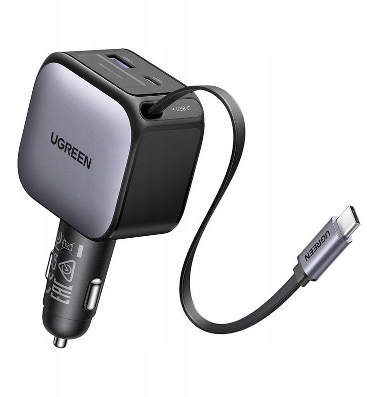 Ładowarka Ugreen 60W Fast Car Charger with Retractable Cable