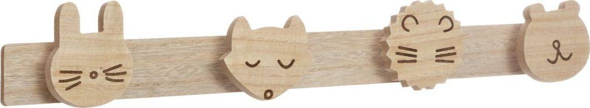 Atmosphera Dziecięcy wieszak z 4 haczykami Animals 55x8,5 cm