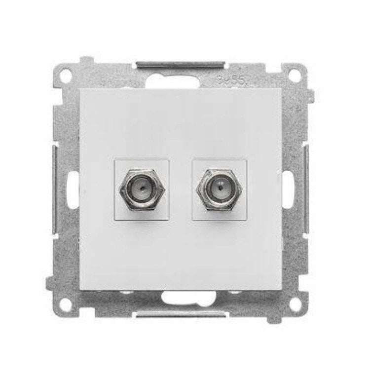 Kontakt-Simon Simon 55 Gniazdo antenowe typu F podwójne (moduł) Jasnoszary mat TASF2.01/114