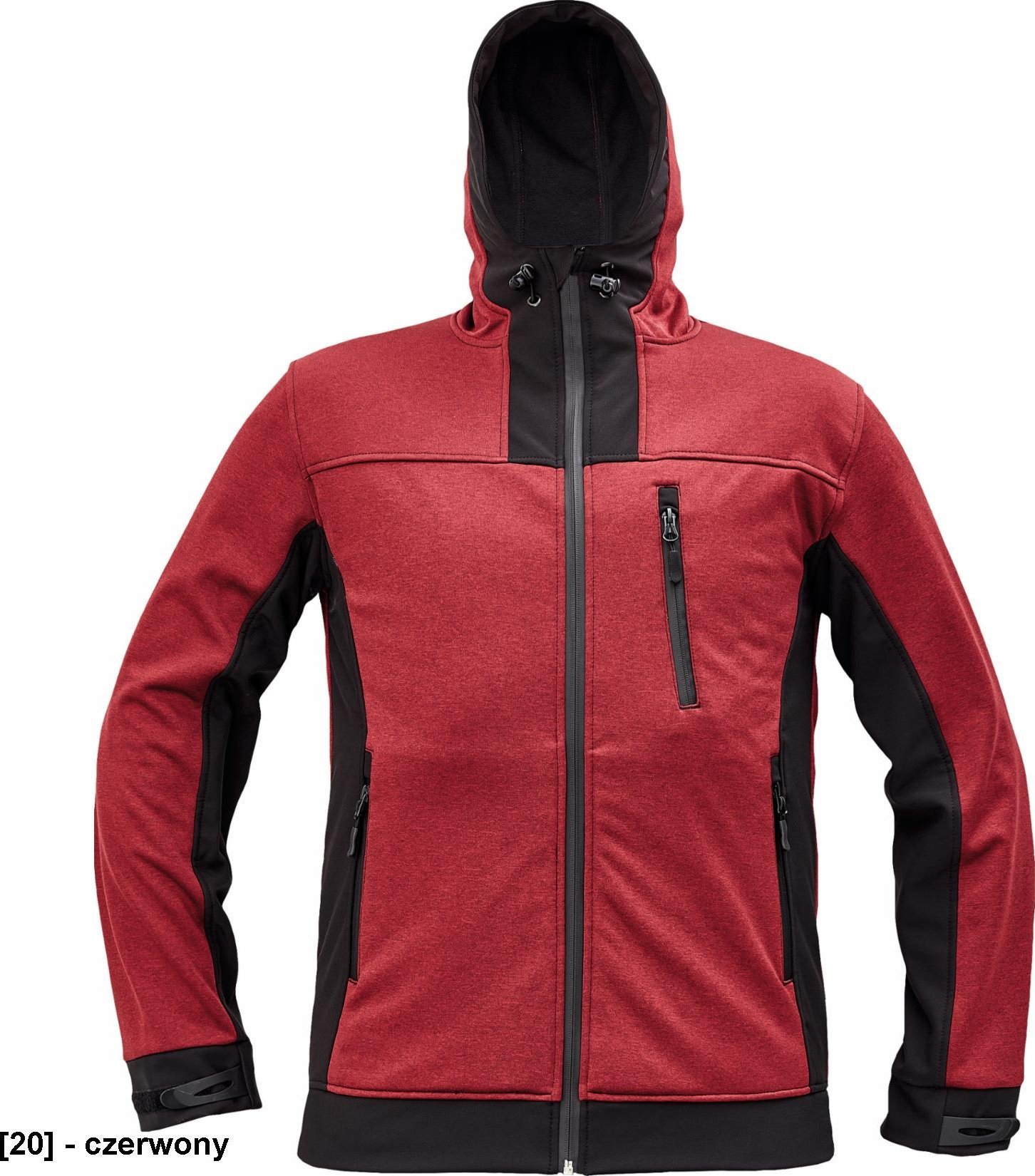 CERVA HUYER - kurtka softshellowa, poliester/spandex, rozm. xs-3xl, - czerwony 3XL