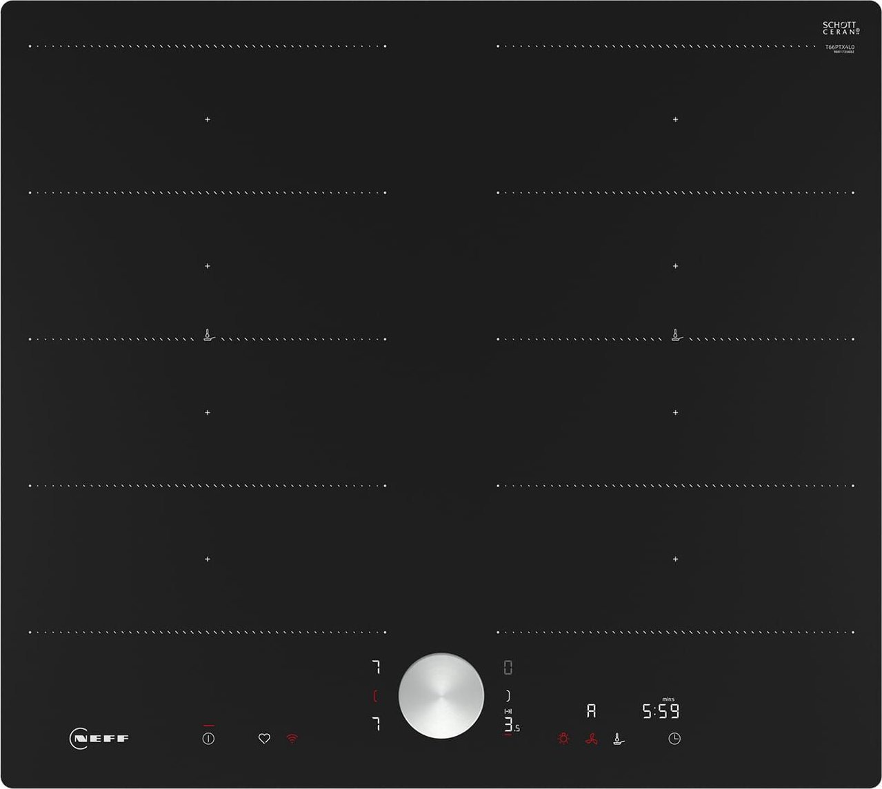 Płyta grzewcza Neff Neff T66PTX4L0 N 90, self-sufficient hob (black/stainless steel, 60 cm)